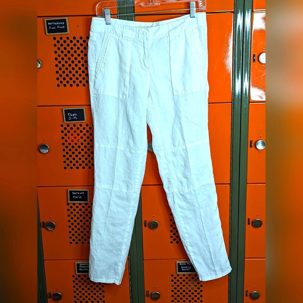 NWOT LOFT White 100% Linen Ankle Pants Size 00